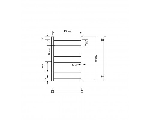 Полотенцесушитель электрический с/т Comfysan Pioli-K EC-6 60/40, белый