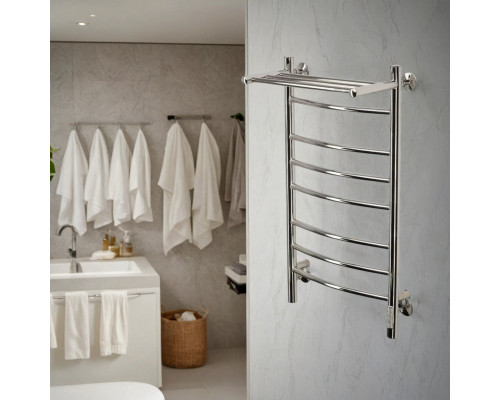 Полотенцесушитель электрический с/т Comfysan Noumi EC-8 80/50 с полкой, хром