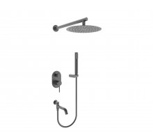 Встраиваемая душевая система с тропическим душем,оружейная сталь FELICE 0620 GUN METAL
