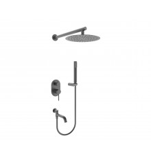 Встраиваемая душевая система с тропическим душем,оружейная сталь FELICE 0620 GUN METAL