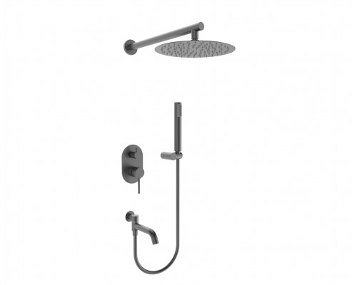 Встраиваемая душевая система с тропическим душем,оружейная сталь FELICE 0620 GUN METAL