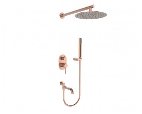 Встраиваемая душевая система с тропическим душем,матовая медь FELICE 0620 RAME SPAZZOLATO