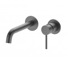 Встраиваемый настенный смеситель для раковины,оружейная сталь FELICE 0635 GUN METAL
