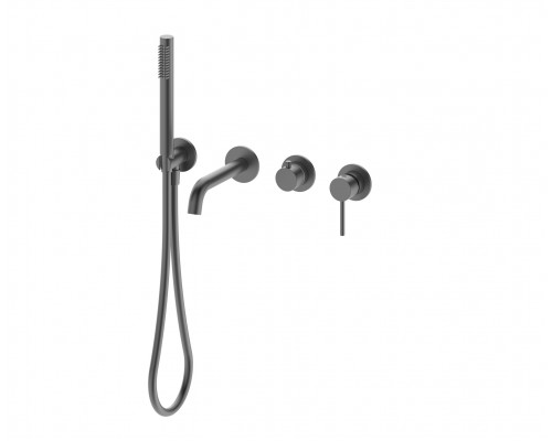 Встраиваемый смеситель для ванны,оружейная сталь FELICE 0655 GUN METAL