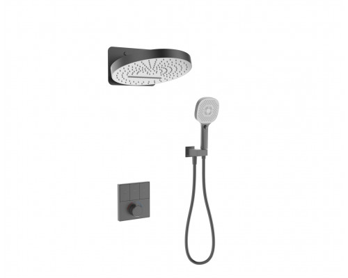 Душевая система встраиваемая с термостатом,оружейная сталь FELICE 0820T GUN METAL