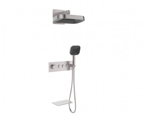 Душевая система встраиваемая с термостатом с изливом,никель FELICE 0920T NICHEL