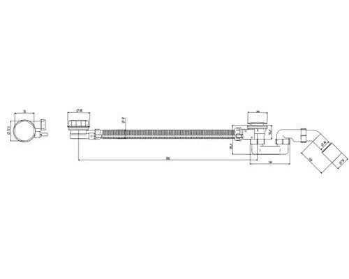 Слив-перелив полуавтоматический с системой клик-клак,хром FELICE F 2 CROMO