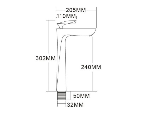 Смеситель для накладной раковины,белый хром FELICE 9025 B CROMO BIANCO