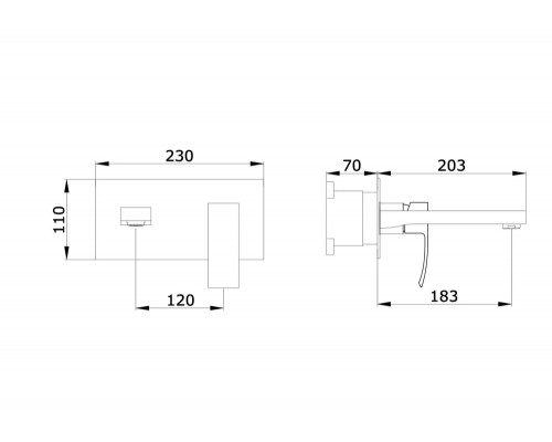 Встраиваемый смеситель для раковины,никель FELICE 1035 NICHEL
