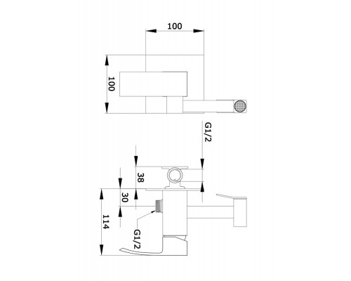 Встраиваемый гигиенический душ со смесителем,черный матовый FELICE 1010 NERO OPACO