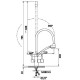 Смеситель для кухни с краном для питьевой воды и гибким изливом,черный с серым шлангом FELICE 1415 NG NERO-GRIGIO