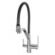 Смеситель для кухни с краном для питьевой воды и гибким изливом,хром с черным шлангом FELICE 1415 CROMO-NERO