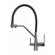 Смеситель для кухни с краном для питьевой воды и гибким изливом,хром с черным шлангом FELICE 1415 CROMO-NERO