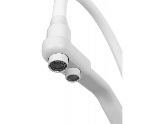 Смеситель для кухни с краном для питьевой воды и гибким изливом,матовый белый FELICE 1415 B BIANCO OPACO