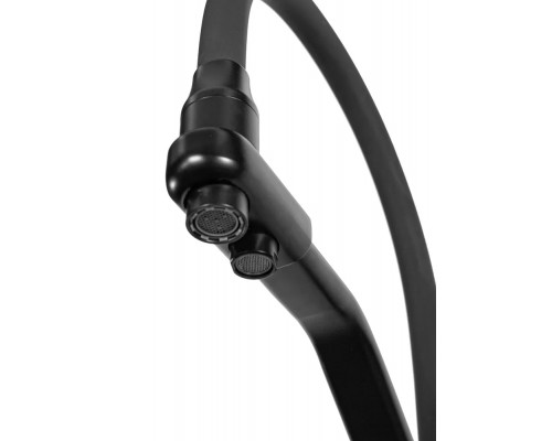 Смеситель для кухни с краном для питьевой воды и гибким изливом,черный с серым шлангом FELICE 1415 NG NERO-GRIGIO