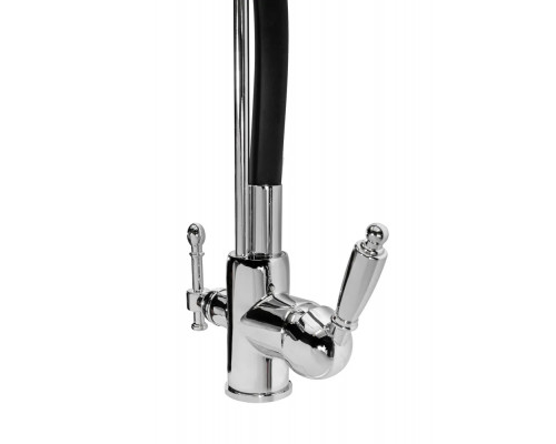 Смеситель для кухни с краном для питьевой воды и гибким изливом,хром FELICE 1920 CN CROMO-NERO