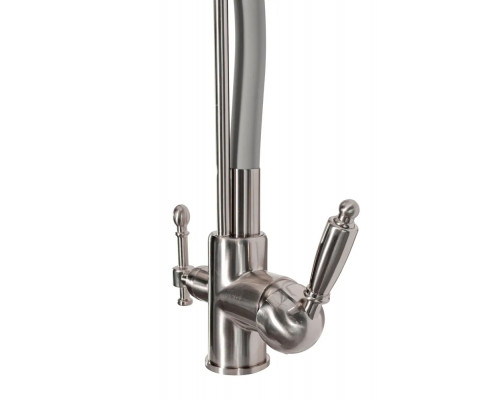 Смеситель для кухни с краном для питьевой воды и гибким изливом,сатин FELICE 1920 SG SATINATO-GRIGIO