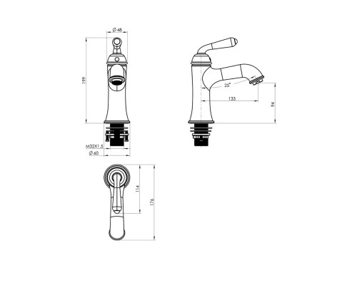 Смеситель для раковины,золото глянец FELICE 0530 ORO