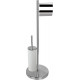 Стойка напольная с держателем для туалетной бумаги и ершиком для унитаза белый,хром FELICE F 0510 B