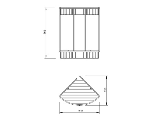 Полка двойная угловая 200-200,черный матовый FELICE F 02 NERO OPACO