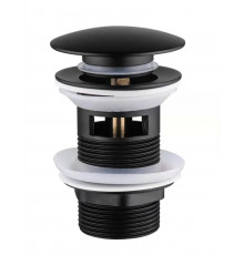 Донный клапан для раковины с переливом,черный матовый FELICE V-4 NERO OPACO