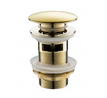 Донный клапан для раковины с переливом,золото глянец FELICE V-4 ORO
