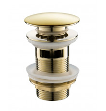Донный клапан для раковины с переливом,золото глянец FELICE V-4 ORO