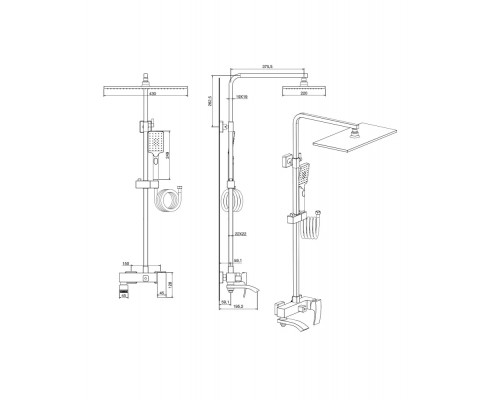 Душевая система с тропическим душем и смесителем VIVI FELICE FELICE 1060 CROMO