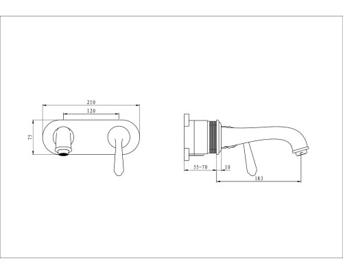 Встраиваемый смеситель для раковины,хром FELICE 0535 CROMO