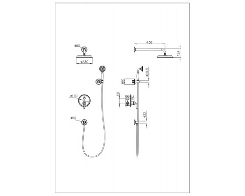 Встраиваемая душевая система для ванны и душа,бронза FELICE 0520 BRONZO