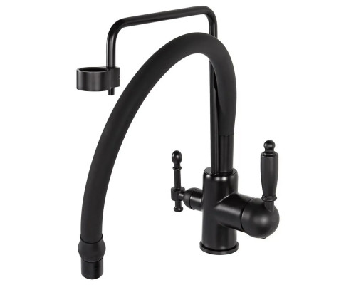 Смеситель для кухни с краном для питьевой воды и гибким изливом,черный матовый FELICE 1920 N NERO OPACO