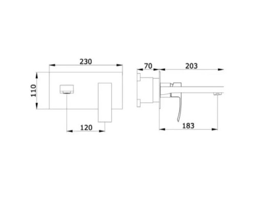 Встраиваемый смеситель для раковины,хром FELICE 1035 CROMO