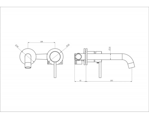 Встраиваемый смеситель для раковины,матовое золото FELICE 0635 ORO OPACO