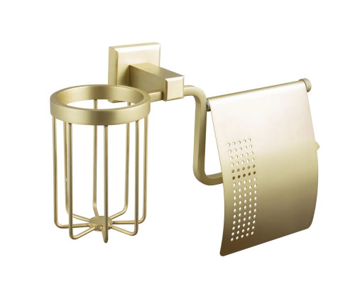 Держатель туалетной бумаги с держателем для освежителя воздуха,матовое золото FELICE FL 1007-D ORO OPACO