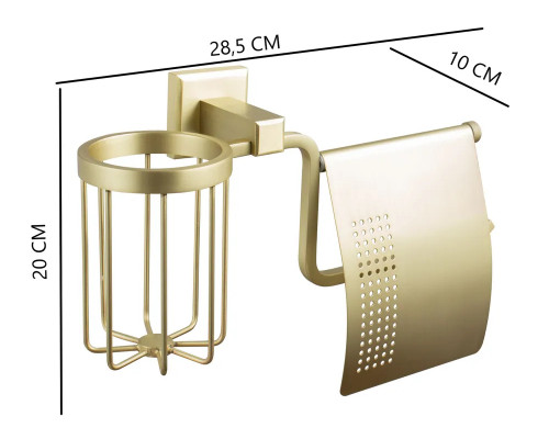 Держатель туалетной бумаги с держателем для освежителя воздуха,матовое золото FELICE FL 1007-D ORO OPACO