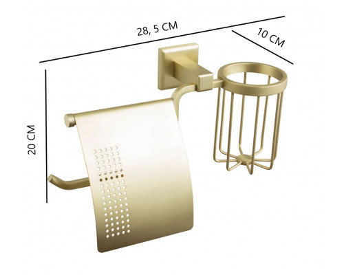 Держатели для туалетной бумаги закрытый с держателем для освежителя воздуха,матовое золото FELICE FL 1007-S ORO OPACO