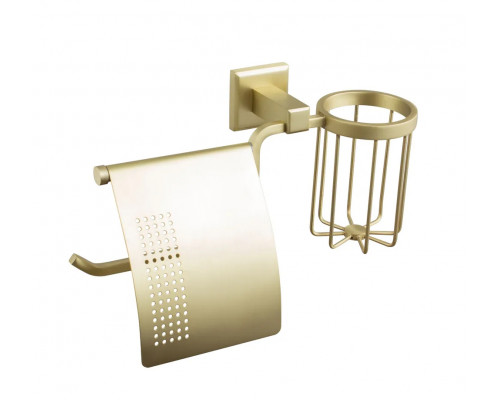Держатели для туалетной бумаги закрытый с держателем для освежителя воздуха,матовое золото FELICE FL 1007-S ORO OPACO