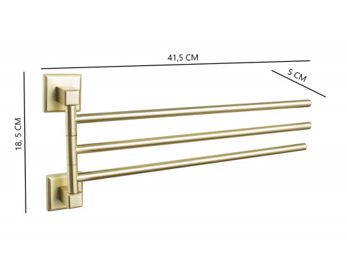 Поворотный держатель для полотенец тройной,матовое золото FELICE FL 1023 ORO OPACO