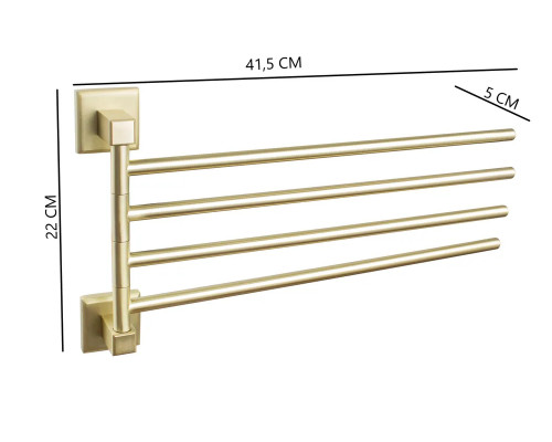 Поворотный держатель для полотенец четверной,матовое золото FELICE FL 1024 ORO OPACO