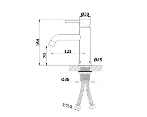 Смеситель для раковины,белый матовый FELICE 0630 BIANCO OPACO