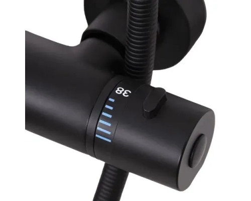 Душевая система с тропическим душем и термостатом,черный матовый FELICE 1260 NERO OPACO