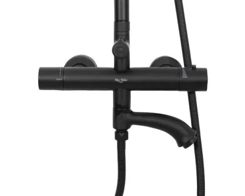 Душевая система с тропическим душем и термостатом,черный матовый FELICE 1260 NERO OPACO