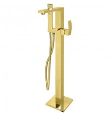 Напольный смеситель для ванны отдельностоящий с лейкой,золото глянец FELICE 1050 ORO