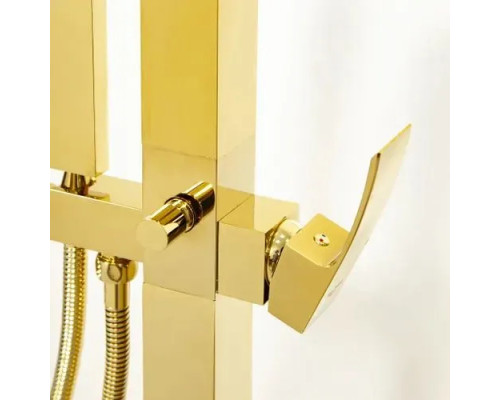 Напольный смеситель для ванны отдельностоящий с лейкой,золото глянец FELICE 1050 ORO