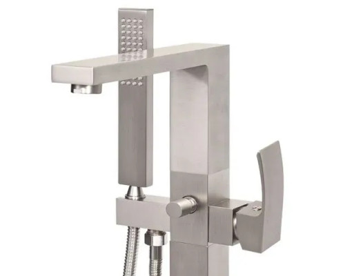 Напольный смеситель для ванны отдельностоящий с лейкой,никель FELICE 1050 NICHEL