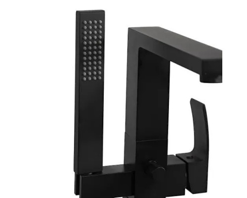 Напольный смеситель для ванны отдельностоящий с лейкой,черный матовый FELICE 1050 NERO OPACO