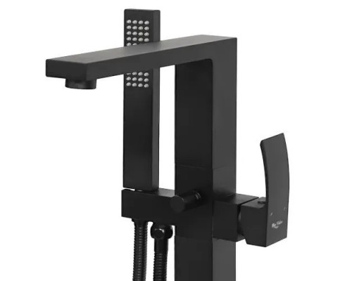 Напольный смеситель для ванны отдельностоящий с лейкой,черный матовый FELICE 1050 NERO OPACO