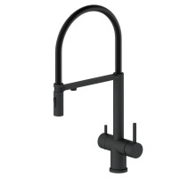 Смеситель для кухни с гибким съемным изливом и подключением к фильтру,черный матовый FELICE 1314 N NERO OPACO
