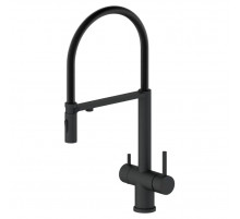 Смеситель для кухни с гибким съемным изливом и подключением к фильтру,черный матовый FELICE 1314 N NERO OPACO