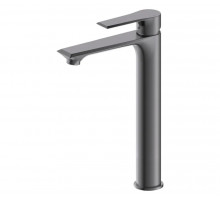 Высокий кран для раковины в ванную комнату графит FELICE 8025 GUN METAL